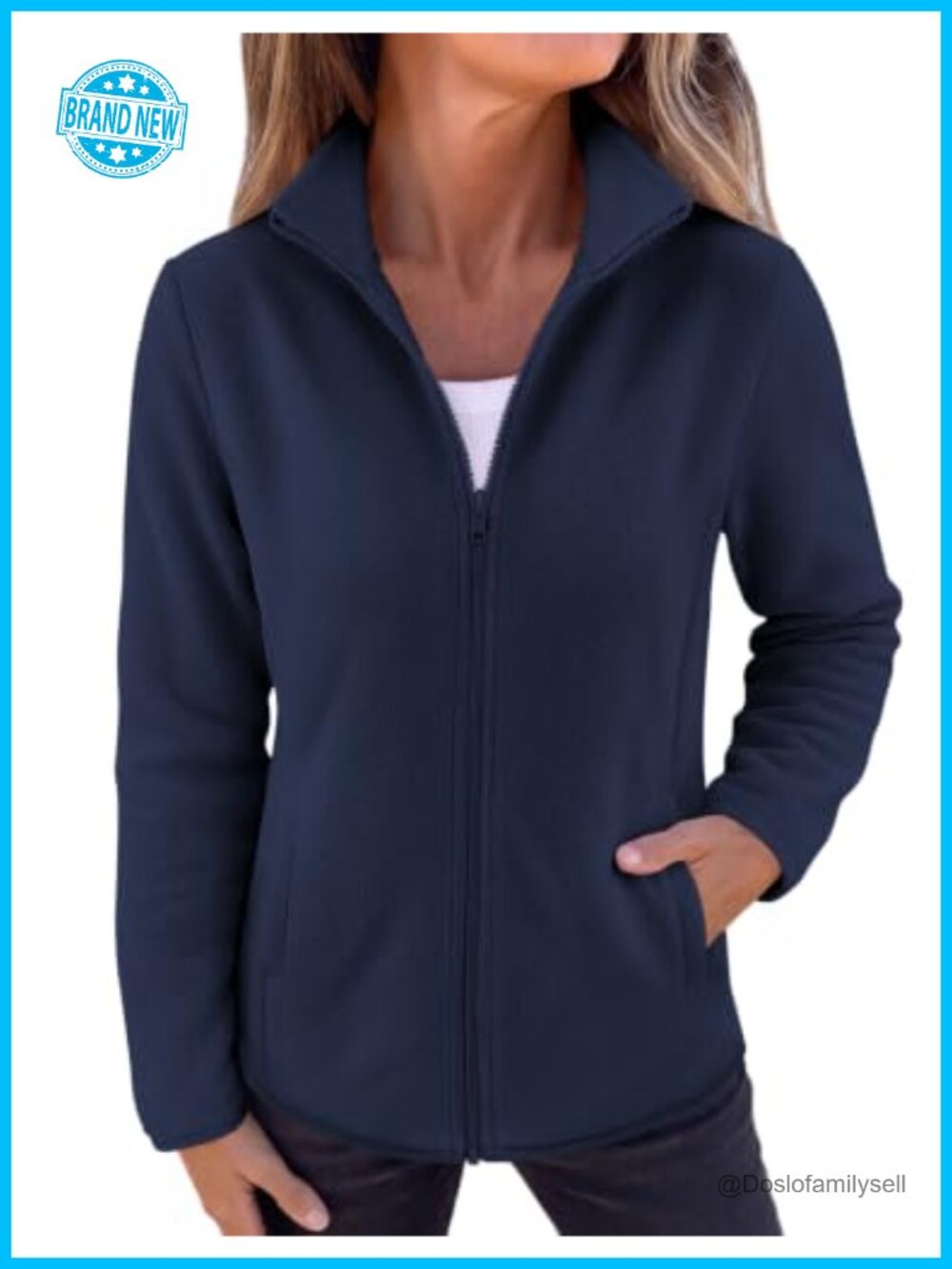Zeagoo Womens Lightweight Fleece Jacket Zip Up Stand Collar Fall Outwear